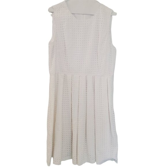 Calvin Klein Eyelet Embroidery Sleeveless A-line Dress - Picture 1 of 12